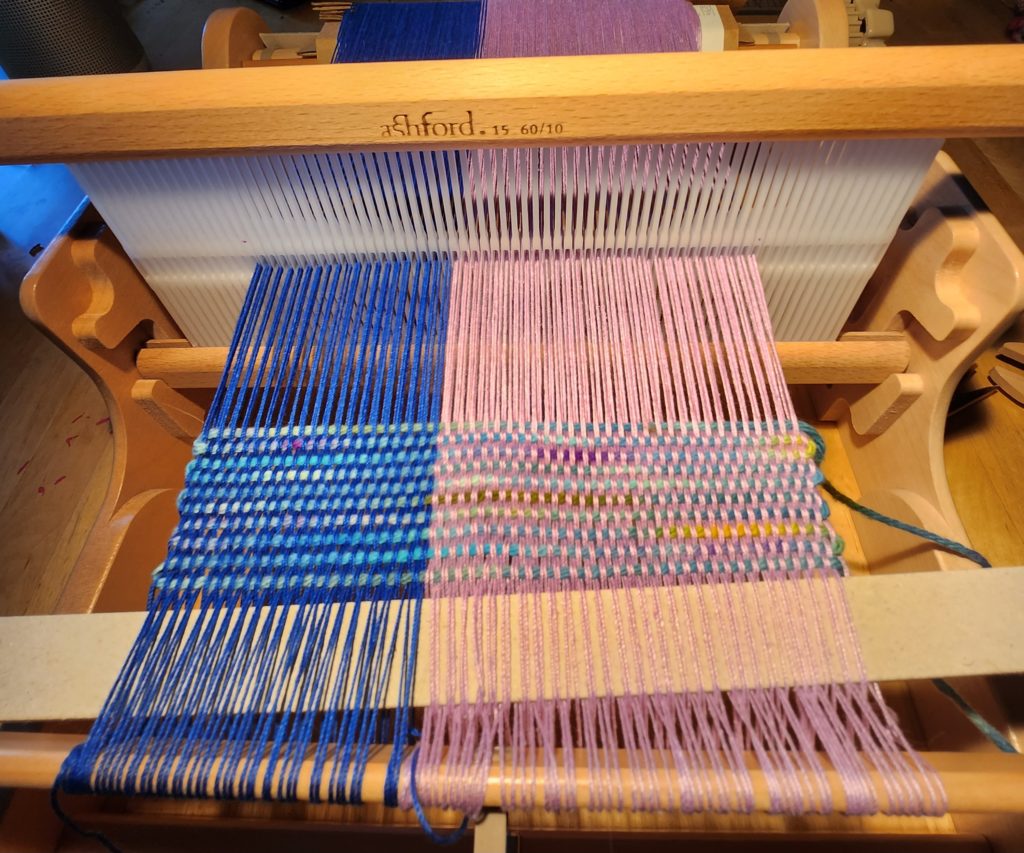 weaving on a table top loom