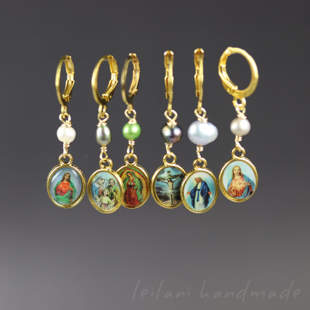 gold catholic art stitch markers set of 6